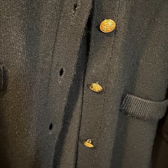 Kerri & Kelsey VINTAGE Black Cardigan with Gold Buttons-Size Small - Picture 2 of 4